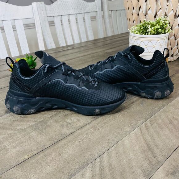 Nike React Element 55 Mens Black Gray Running Athletic Sneakers Size 10.5 - Picture 5 of 6